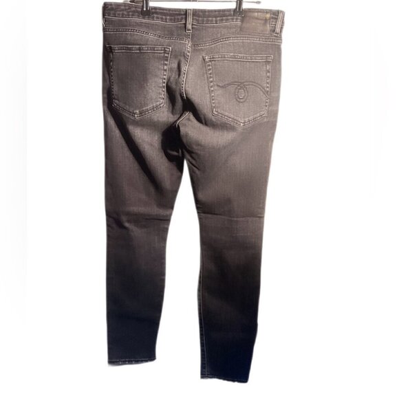 R13 Boy Skinny Low rise faded black Stylish Stretch Distressed Trendy jeans 30 - Picture 3 of 5